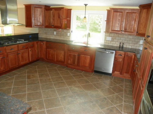 Our own custom built cabinets with granite counters.